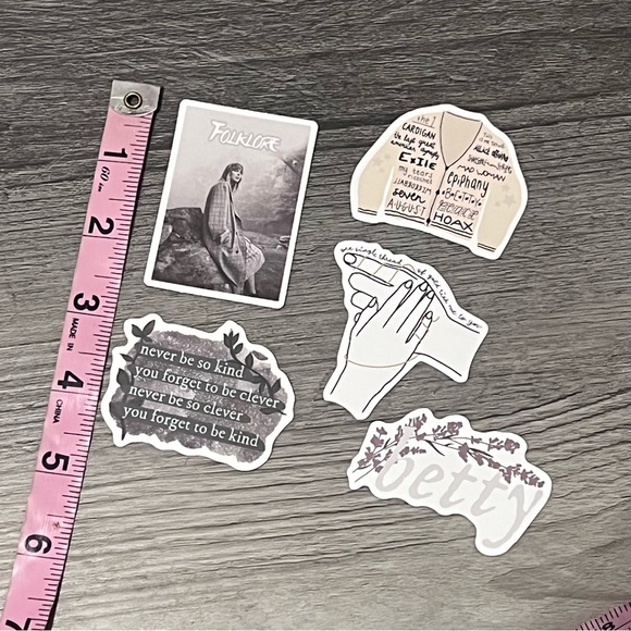 Taylor Swift Folklore Stickers Set of 5 new - Picture 4 of 5